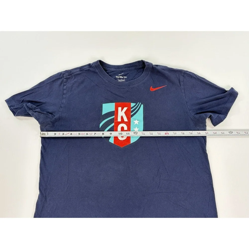 Nike Sporting Kansas City KC Shield T-Shirt Mens Medium Navy Blue Soccer MLS